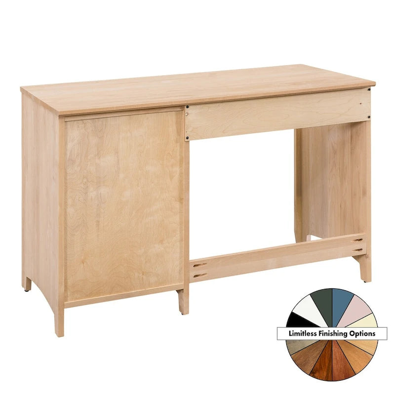 Bureau à domicile en aulne massif, quatre tiroirs, finition appliquée à la main