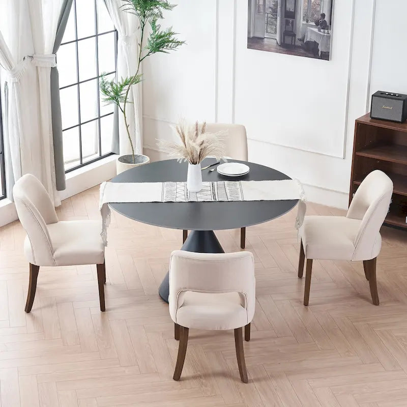 Lot de 4 chaises de salle à manger rembourrées en tissu