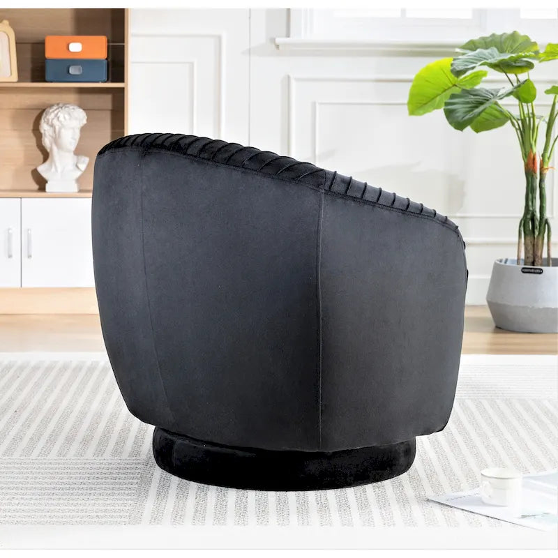 Petit fauteuil tonneau pivotant en velours Milvo