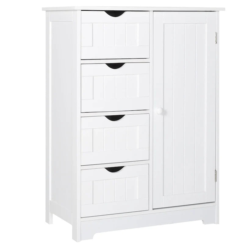 Meuble de rangement sur pied pour salle de bain VEIKOUS avec 4 tiroirs
