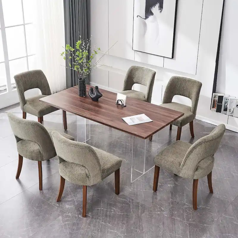 Lot de 4 chaises de salle à manger rembourrées en tissu
