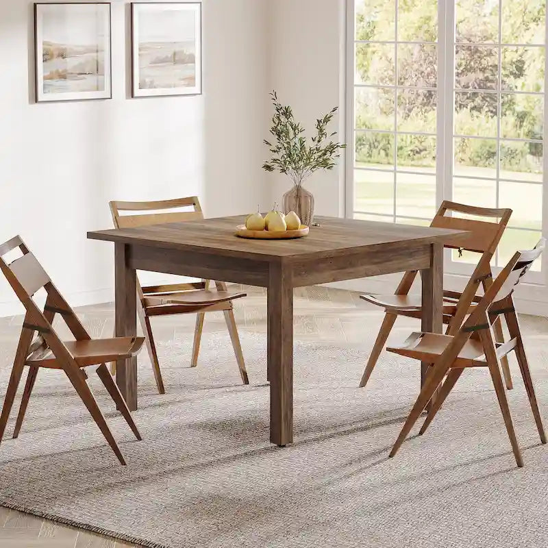 Table de salle à manger carrée de 39,4 pouces pour 2 à 4 personnes avec pieds en bois massif pour salon ou salle à manger