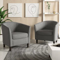 Lot de 2 fauteuils club modernes en lin style tonneau