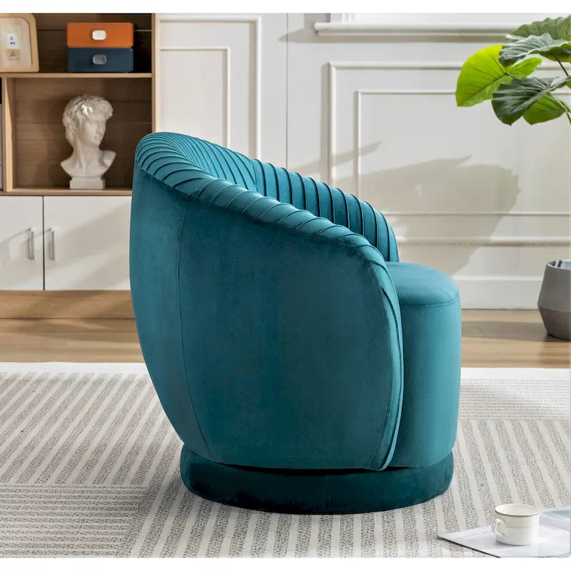Petit fauteuil tonneau pivotant en velours Milvo